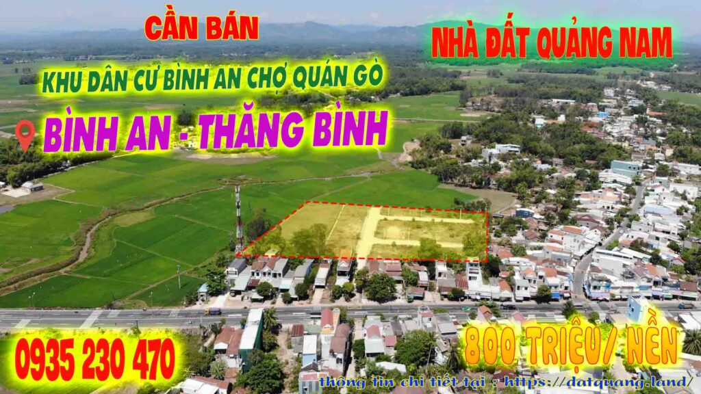 Đất Quán Gò Bình An bên quốc lộ 1A Thăng Bình giá rẻ